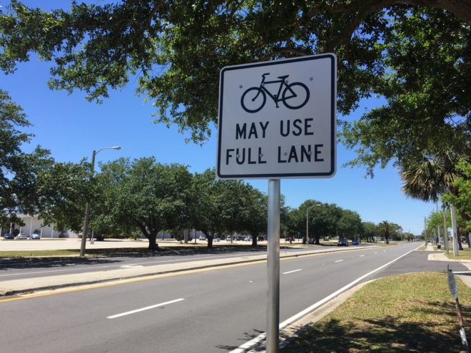 Instead of bike lanes, my city opted for bike signs
