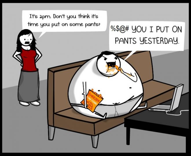 In FI, pants aren't required, but they are encouraged! Image by The Oatmeal.